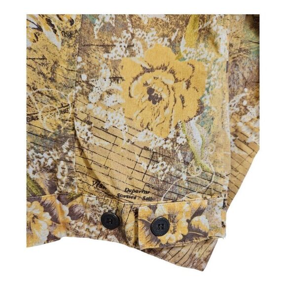 Christopher & Banks Linen Blend Yellow Floral Jean Style Jacket Size S - Picture 7 of 10